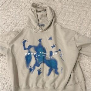 Aelfric Eden Beige and Blue Artistic Hoodie